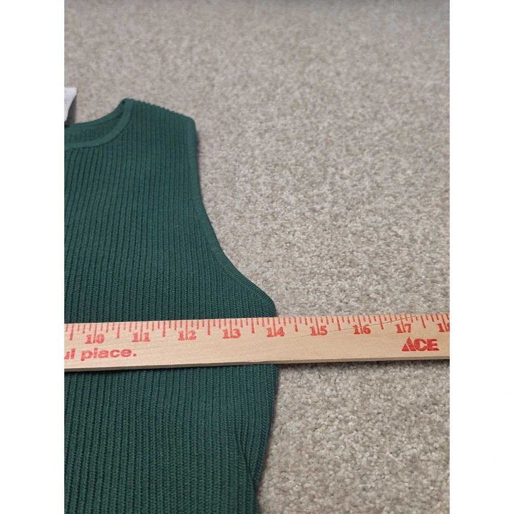 Aritzia Babaton Size‎ S Sculpt Knit Racer Mini Dress Forest Green Bodycon NWT